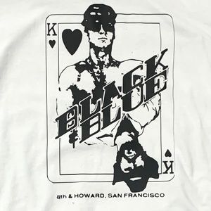 Handmade Black and Blue Club SF T-Shirt on American Apparel Fine Jersey T-Shirt